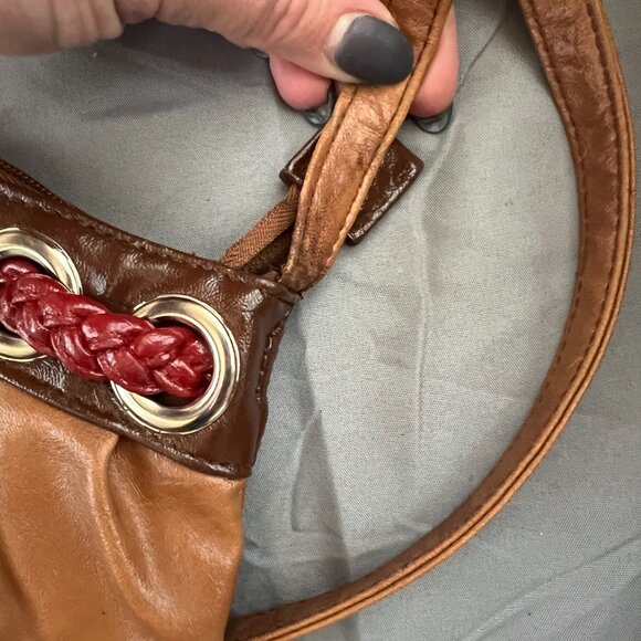 Brown Vegan Leather Crossbody with Braid Detail - Picture 3 of 9